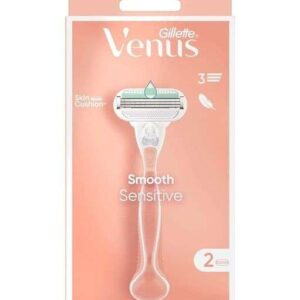 Gillette Venus Smooth Sensitive Tıraş Makinesi ve 2 Adet Yedek Ba Kadın Tıraş ve Ağda Ürünleri